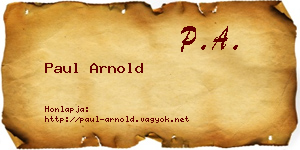 Paul Arnold névjegykártya