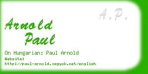 arnold paul business card
